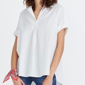 Madewell Courier Button-Back Shirt in Pure White